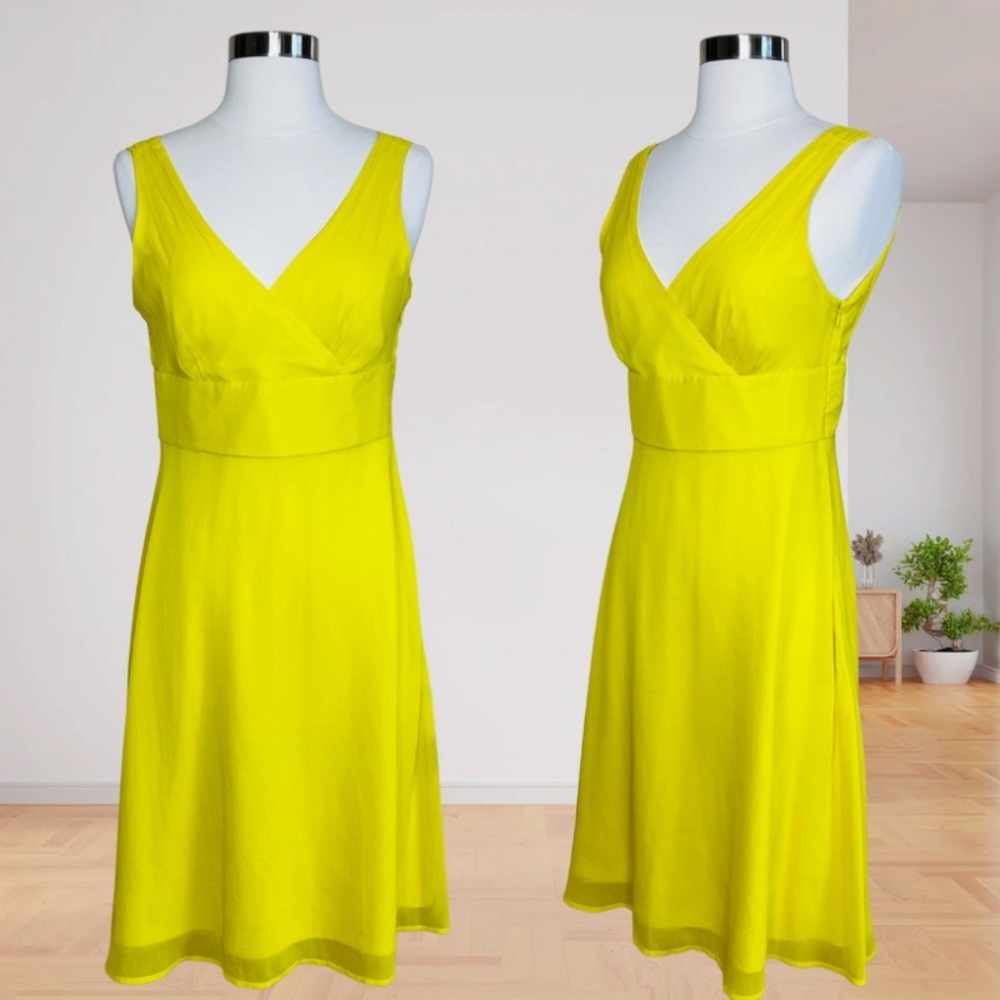 J. Crew Silk Vibrant Yellow Sleeveless Dress- Size 10P
